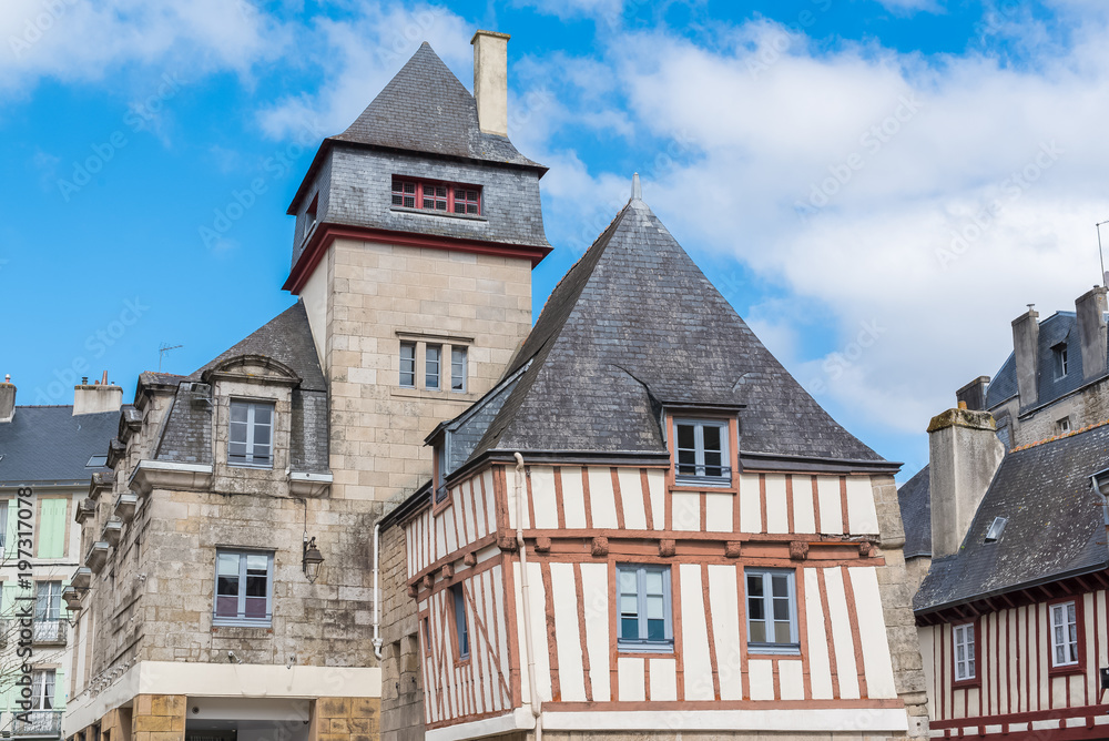 Quimper, old half-timbered houses, beautiful touristic town in Brittany
Quimper, old half-timbered houses, beautiful touristic town in Brittany