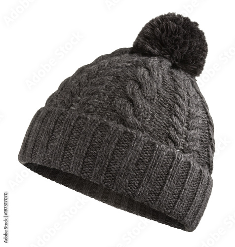 Warm winter sport hat isolated on white background