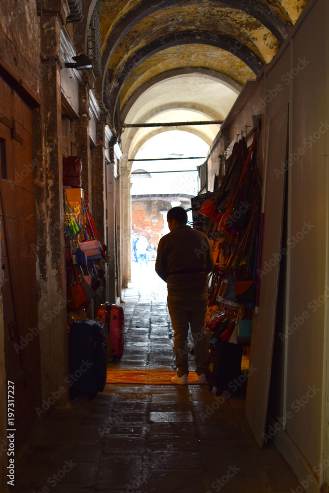 An Alleyway at The Rialto Fish Market, Venice, Italy