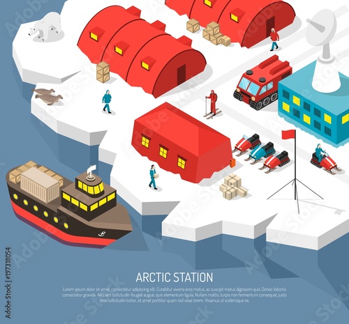 Arctic Polar Station Isometric Poster 