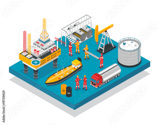 Oil Gas Platform Isometric 