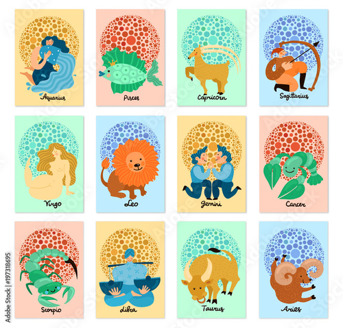 Zodiac Signs Vertical Cards