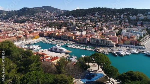 Aerial view of Nice Harbor, HD (1920X1080)