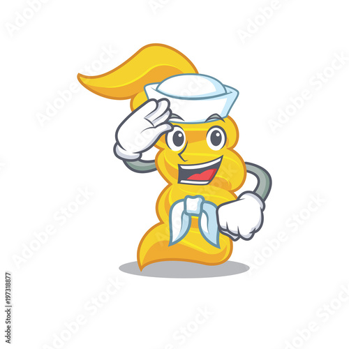 Sailor fusilli pasta character cartoon