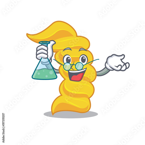 Professor fusilli pasta character cartoon