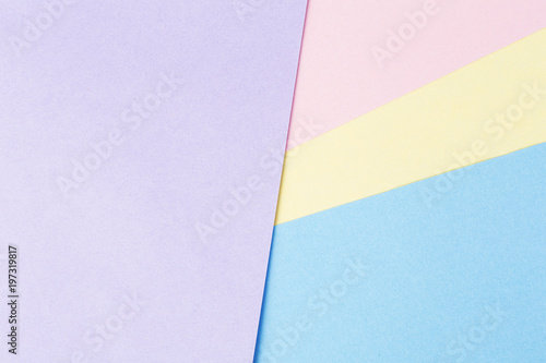 Abstract pastel coloured paper texture minimalism background. Minimal geometric shapes and lines in pastel colours. 