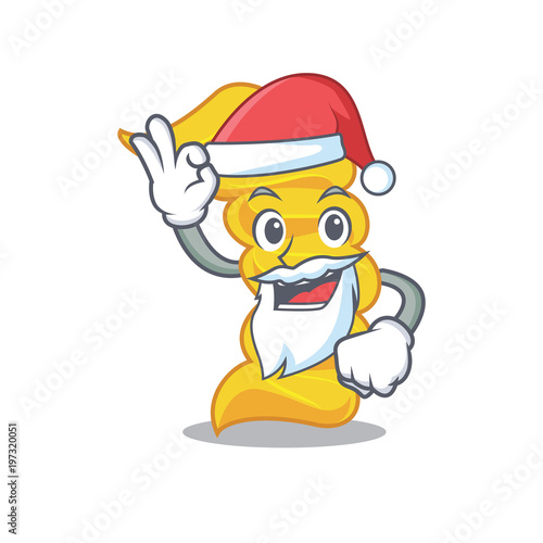 Santa fusilli pasta mascot cartoon