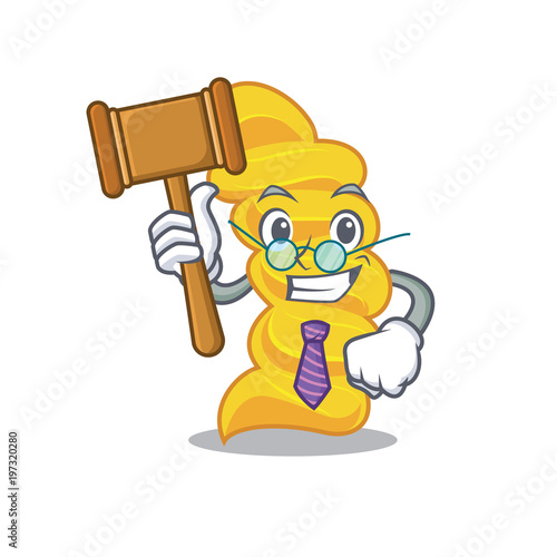 Judge fusilli pasta mascot cartoon