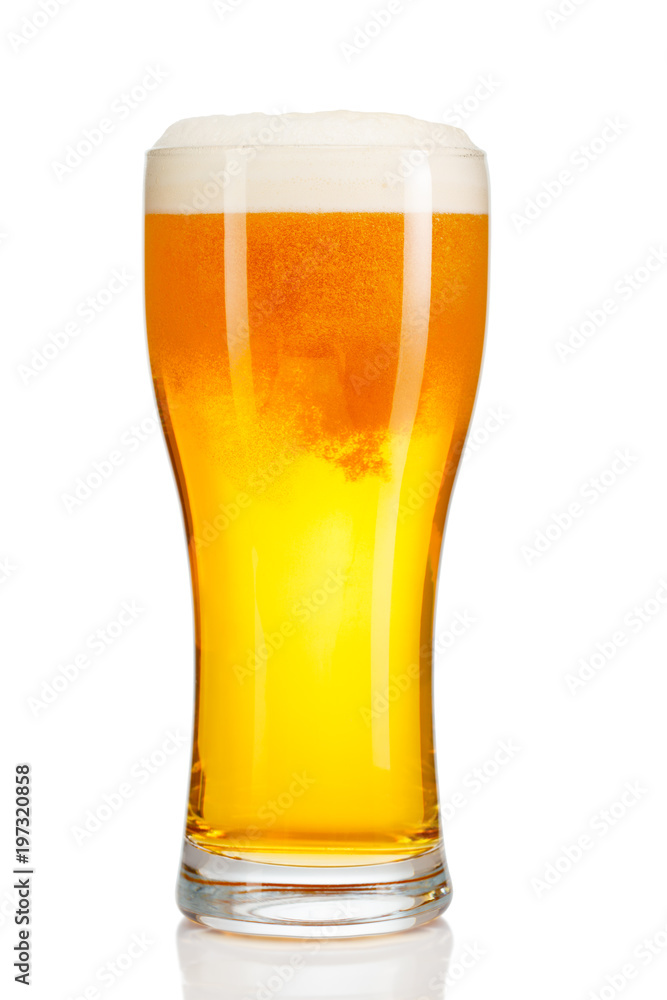 glass of beer isolated on white background. glass of beer isolated on white background.