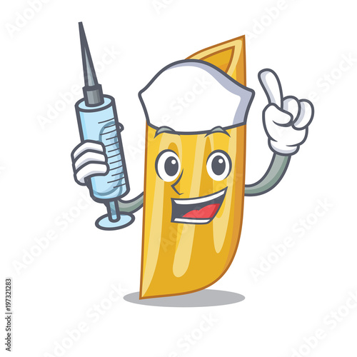 Nurse penne pasta character cartoon
