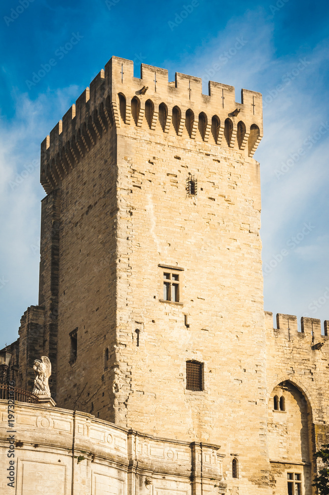 Campane Tower of Papal Palace, medieval fortress and gothic palace in Avignon, France