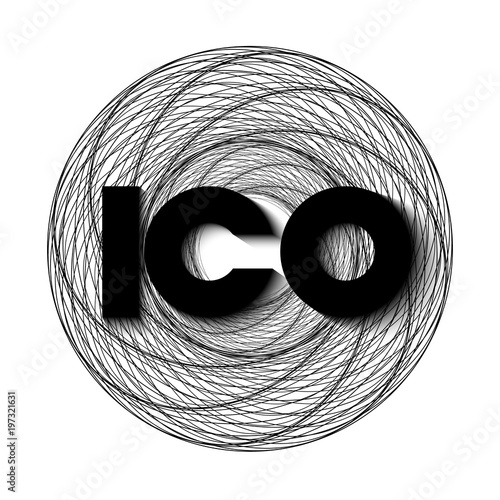 ICO initial coin offering. Cryptocurrency. Capital for start up. Vector illustration.