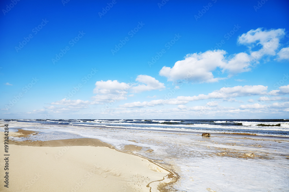 Picture of an empty beach in winter