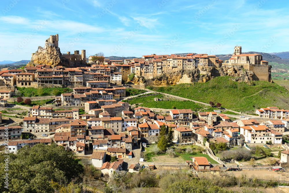 Panoramic view of Frias, medieval village in Burgos, Spain