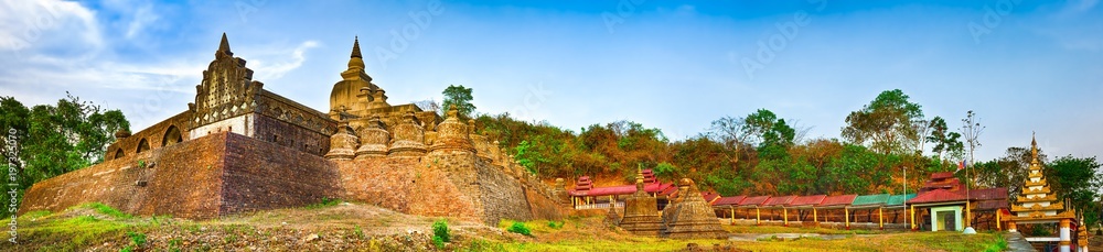 Shai-thaung Temple in Mrauk U. Myanmar. High resolution panorama
