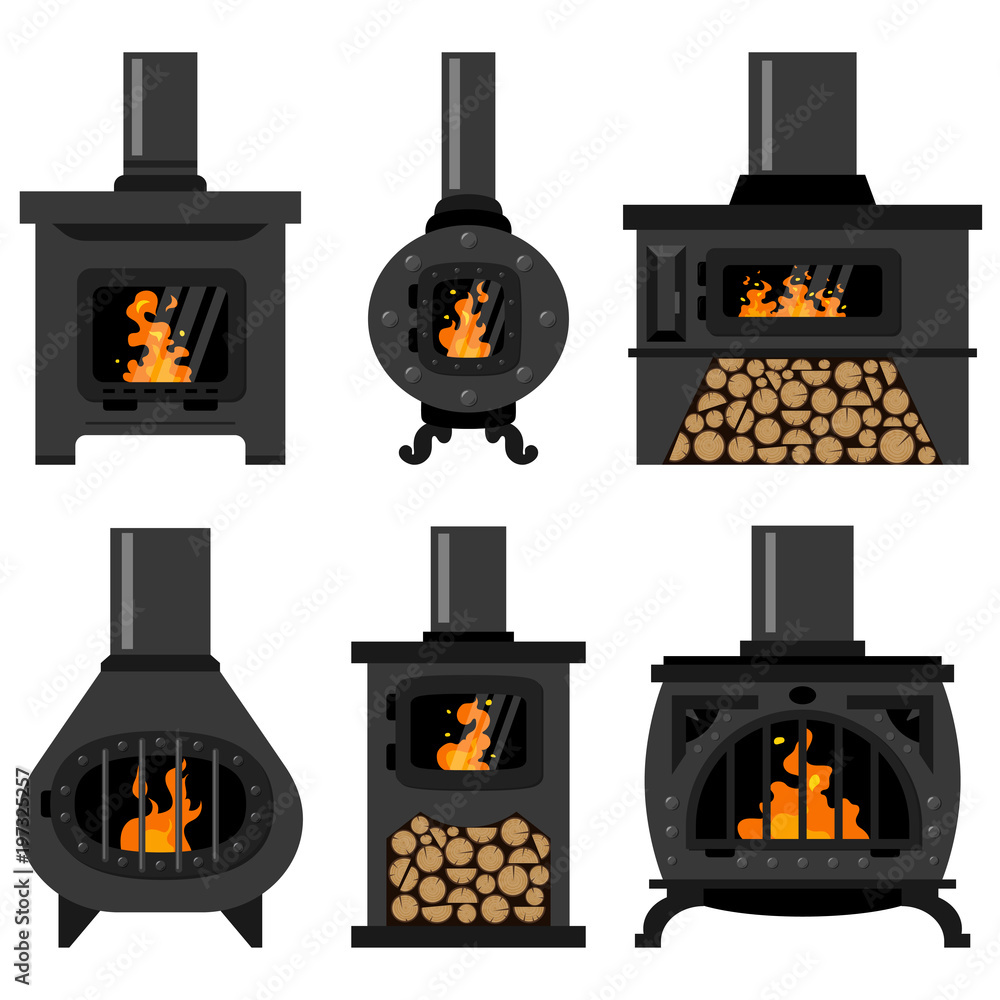 Flat iron stove sales set