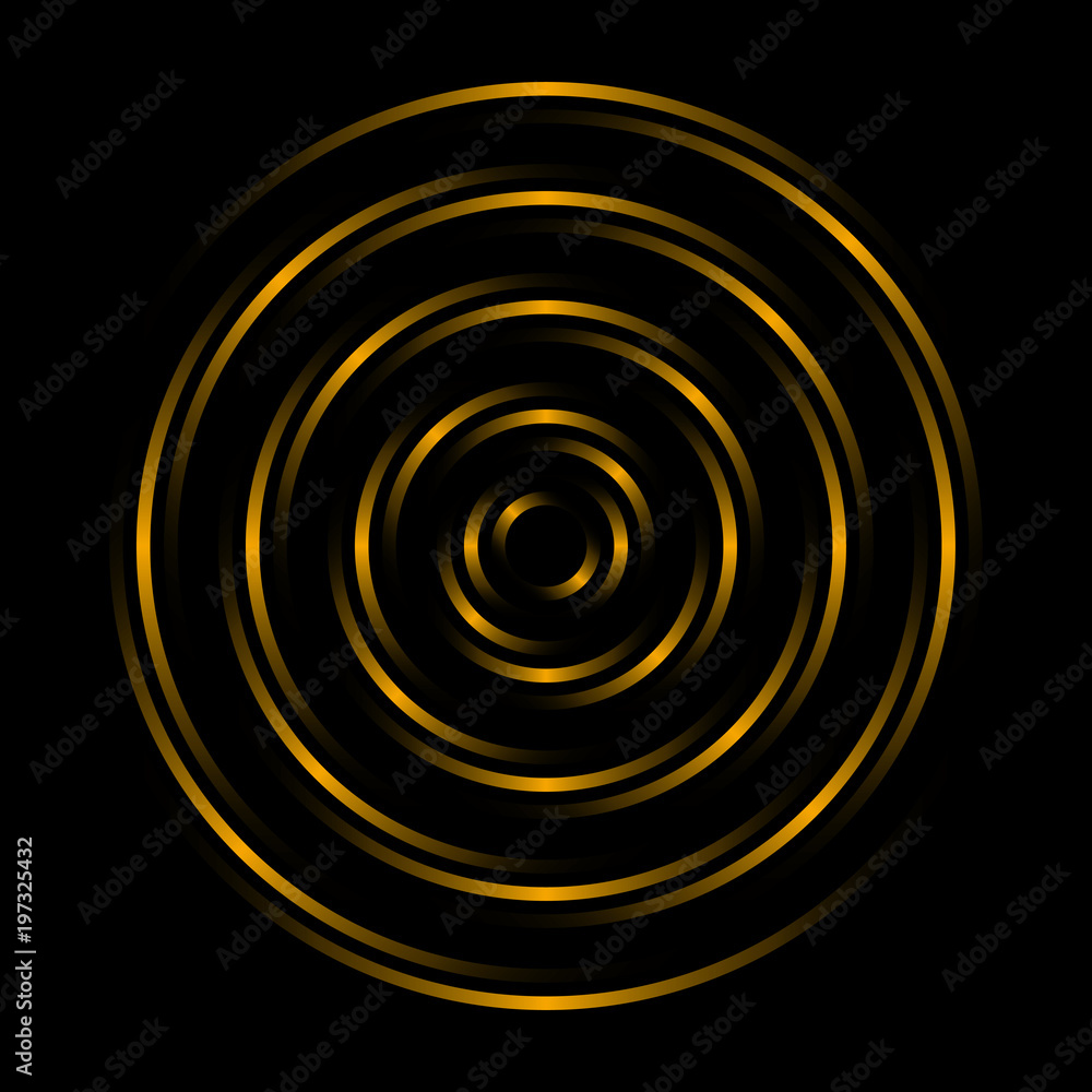 Naklejka premium Golden spiral target.