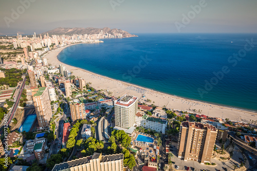 Benidorm levante beach aerial view in alicante Spain