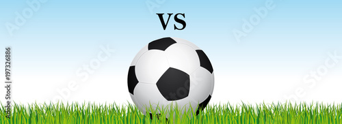 Soccer banner. Football stadium grass background. Vector header II. Easy to complete with team flags. 
