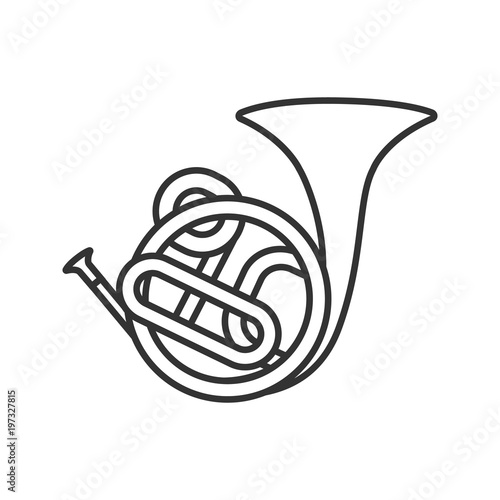 French horn linear icon