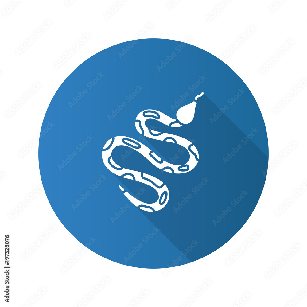 Python flat design long shadow glyph icon Python flat design long shadow glyph icon