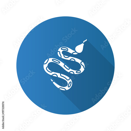 Python flat design long shadow glyph icon