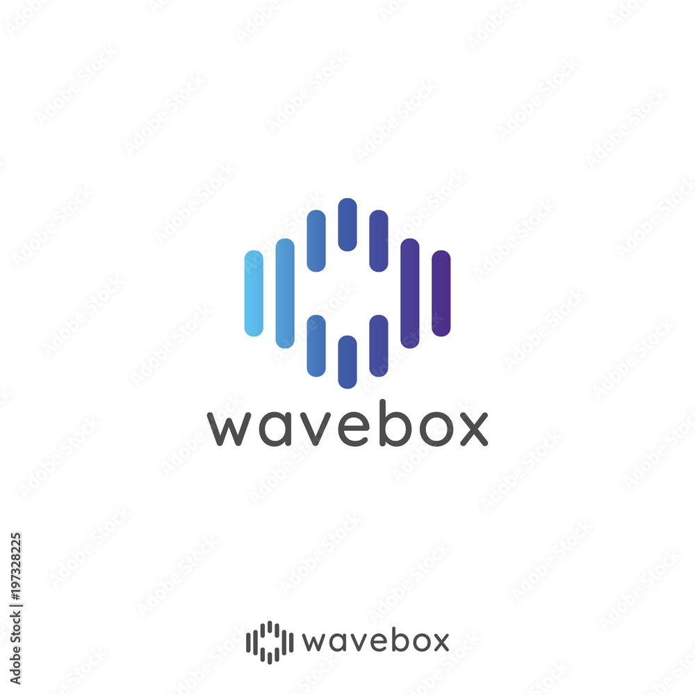 Obraz premium abstract audio signal wave pulse logo for business, apps radio, technology, or data. icon symbol template Vector illustration.