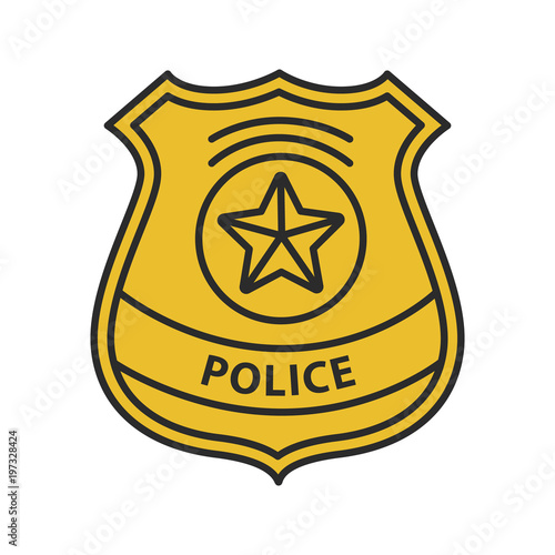 Police detective badge color icon