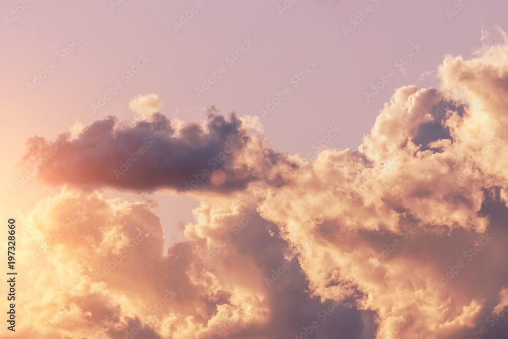 Clouds at sunset, background