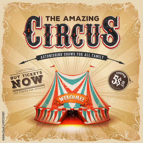 Vintage Old Circus Square Poster