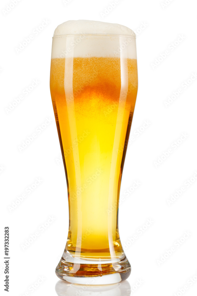 glass of beer isolated on white background. glass of beer isolated on white background.