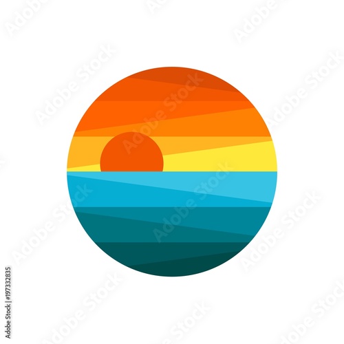 Sea sun in the shape of a circle © wersk