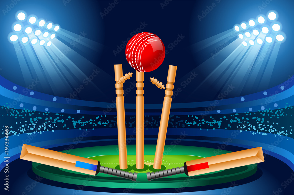 Cricket stadium vector wallpaper Stock Vector | Adobe Stock