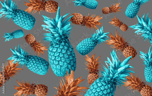 Fruit background with pinea...