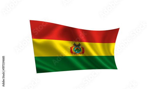 Bolivia flag. A series of  Flags of the world.   The country - Bolivia flag   