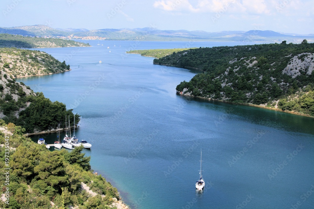 view taken from a bridge near Skradin,  Croatia