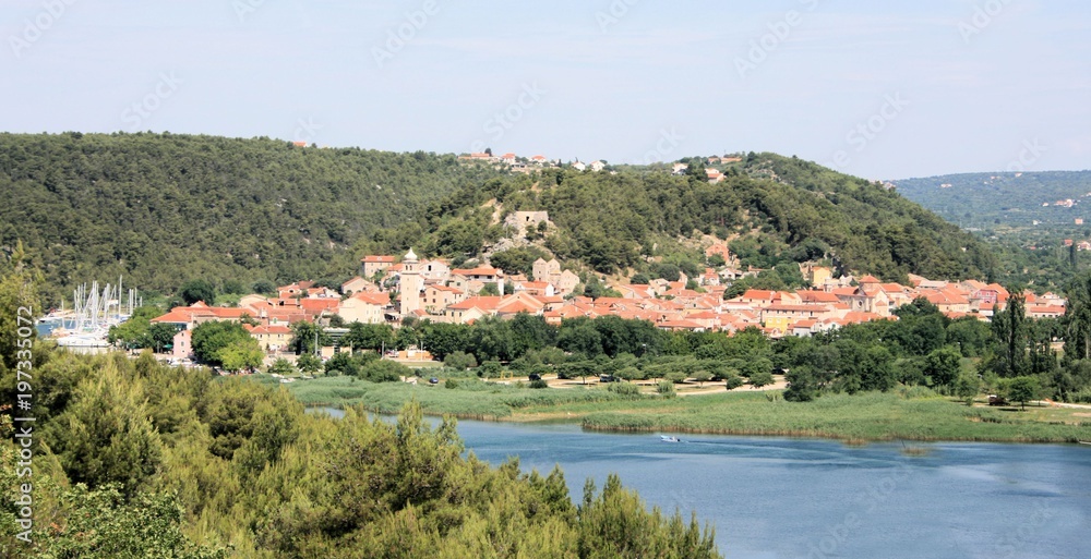 Skradin ,view taken from a bridge nearby ,  Croatia