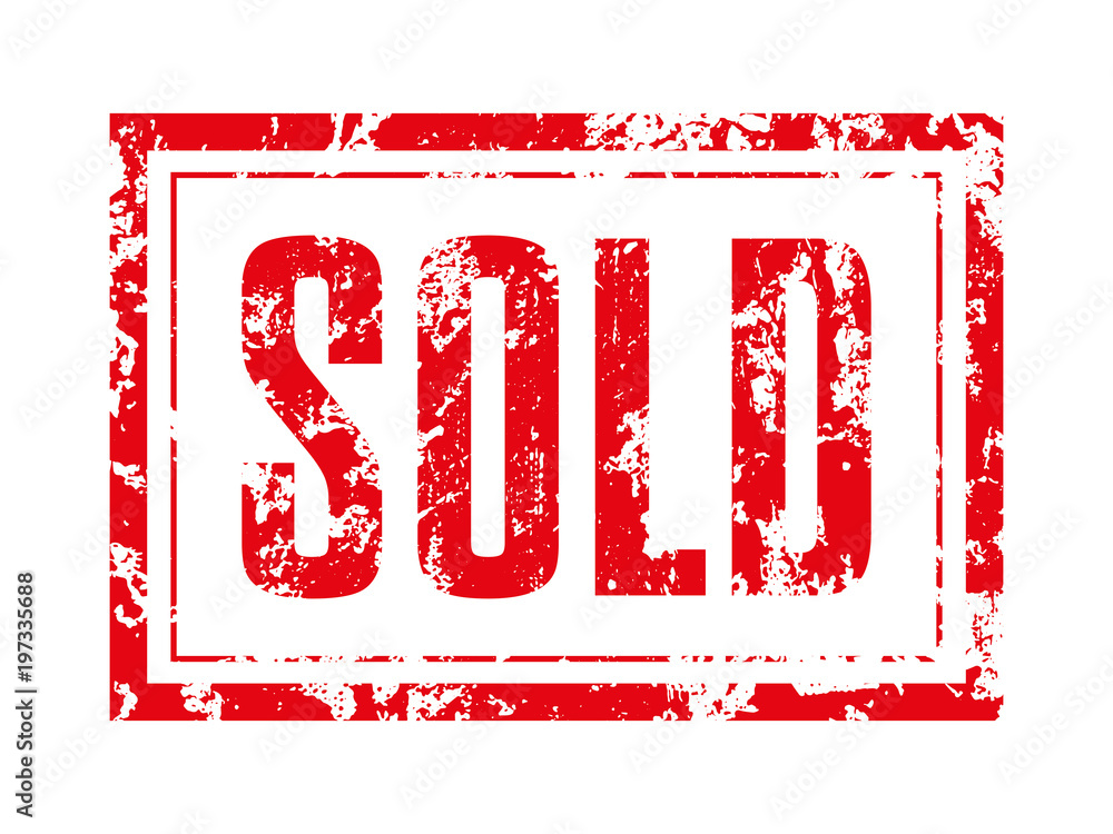 Print Sold. Red text with grunge texture. Vector element for you business projects Print Sold. Red text with grunge texture. Vector element for you business projects