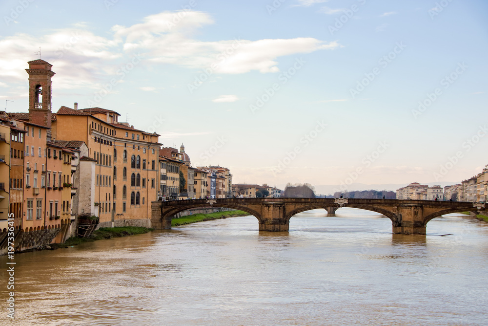 City of Florence and Ponte vecchio