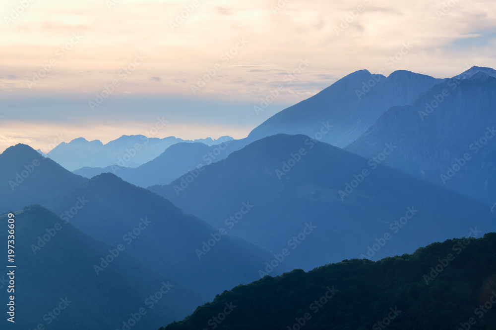 Beautiful mountains in the evening