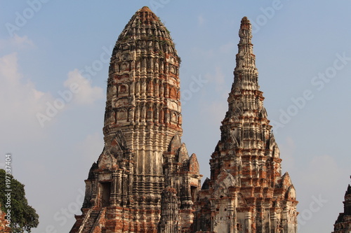 Beautiful Ayutthaya temples in Thailand. © Phronphan