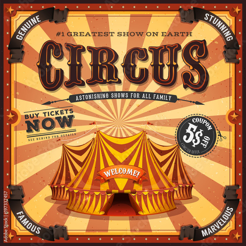 Vintage Square Circus Poster