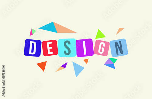 DESIGN Colorful Vector Letter  Alphabet Illustration Square Layout