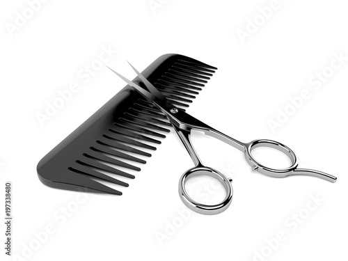 Obraz na płótnie Comber with scissors