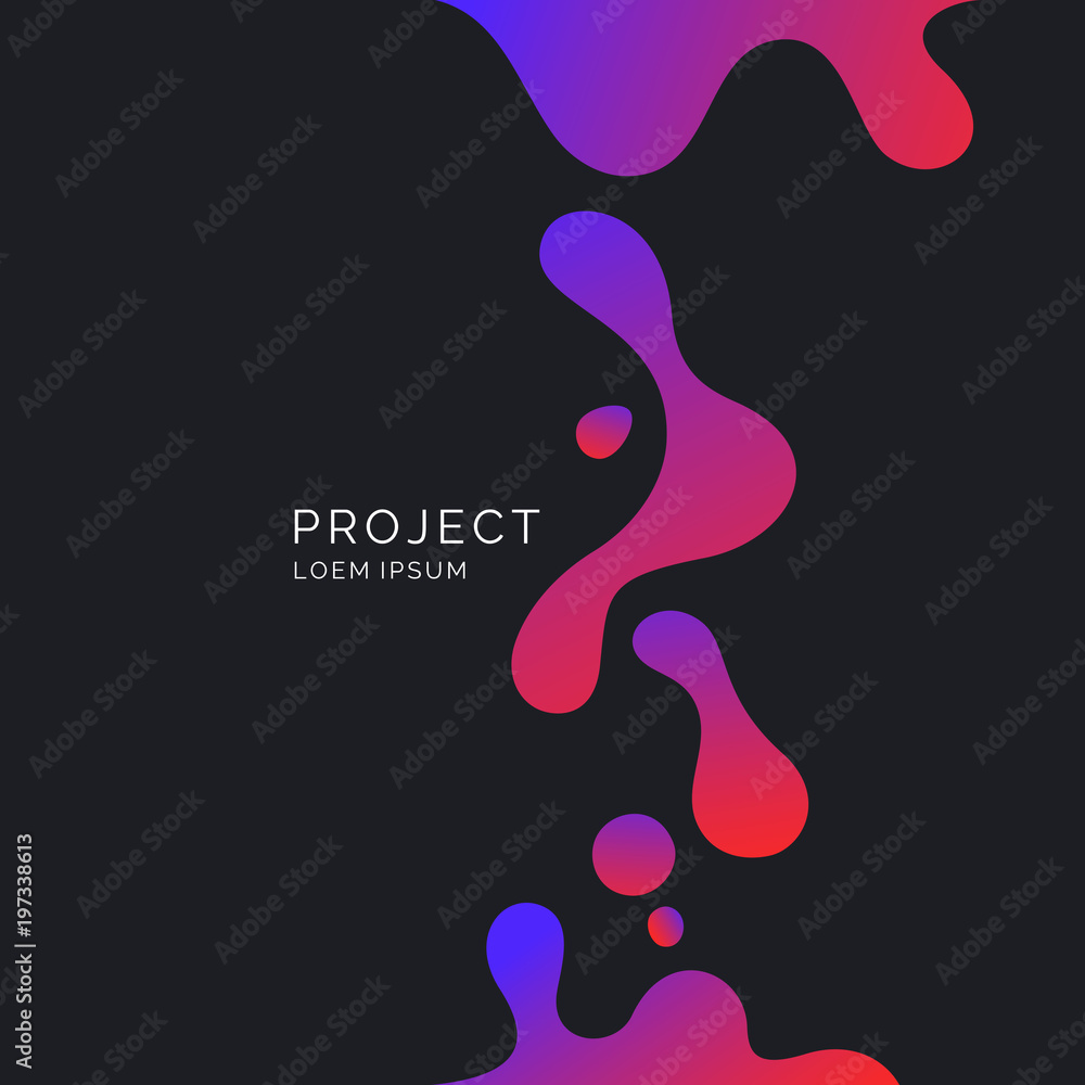 Bright poster with splatter. Illustration minimal flat style Bright poster with splatter. Illustration minimal flat style