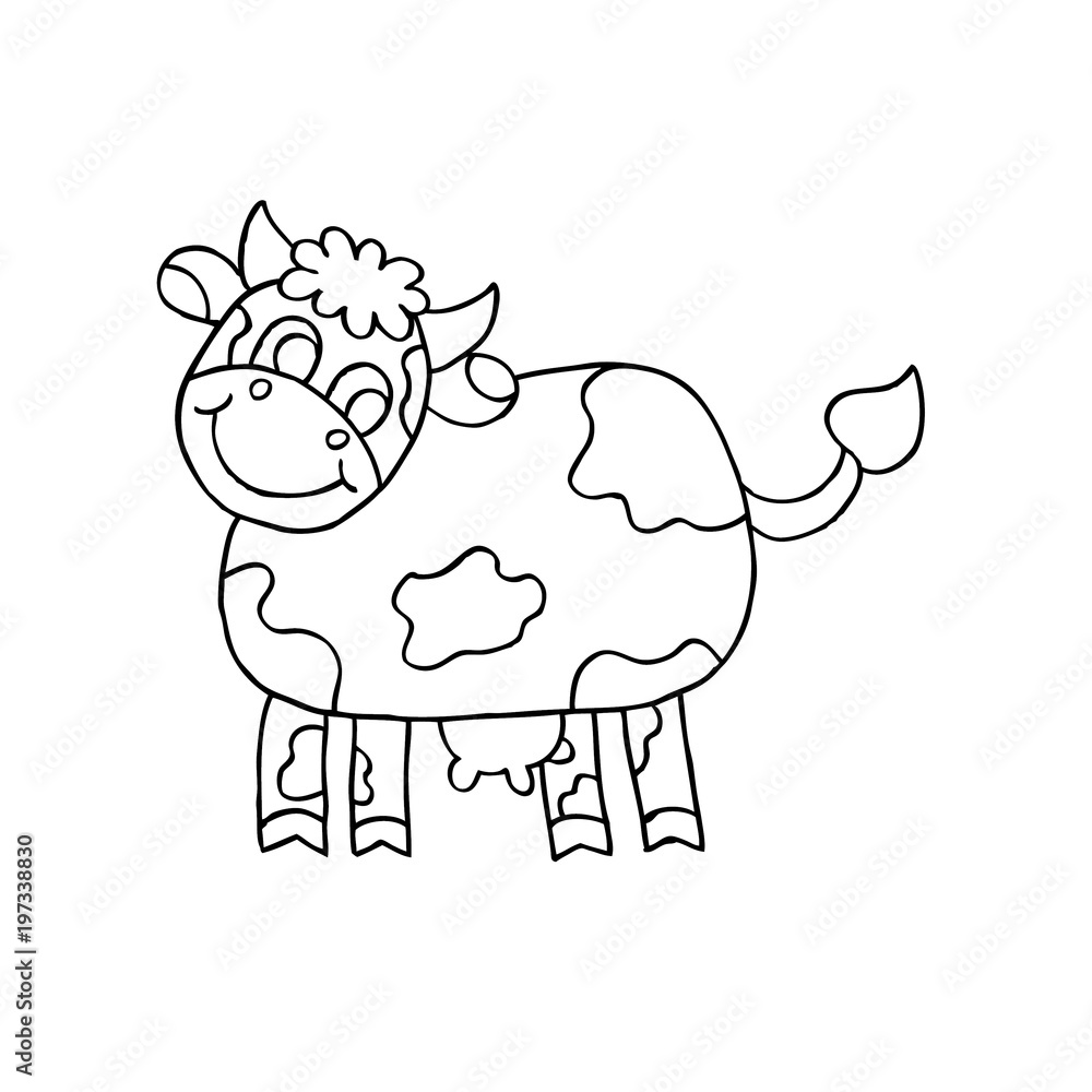 Cute Cow. Doodle Cute Cow. Doodle