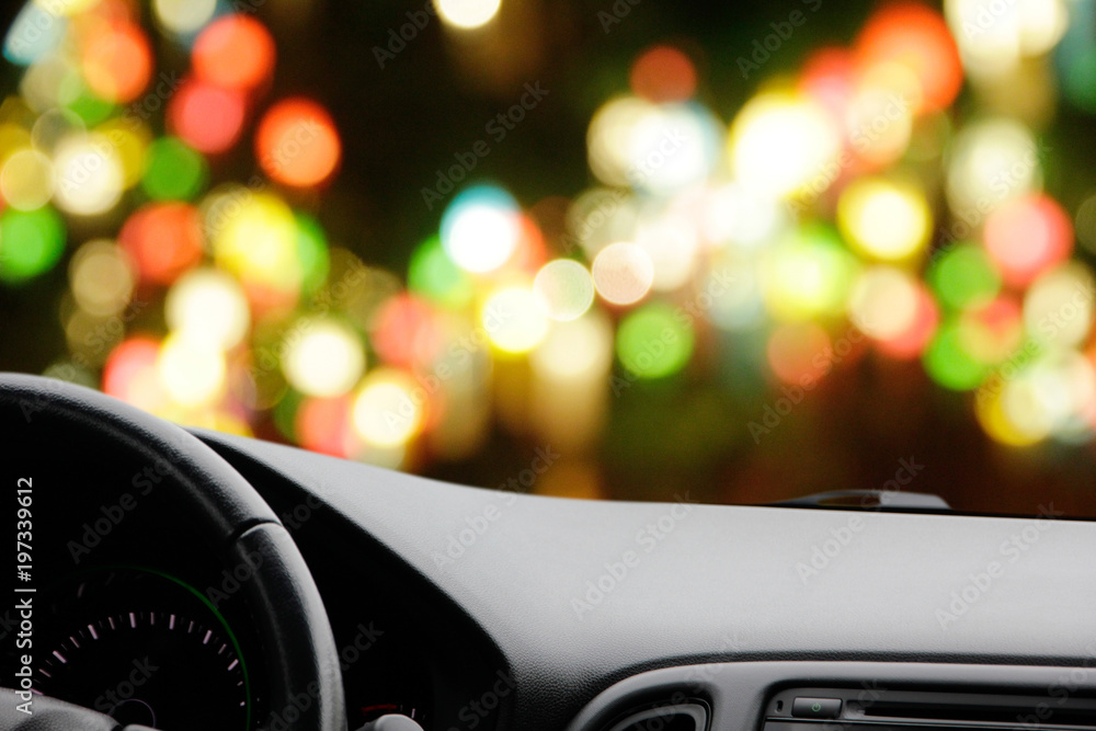 Abstract blurred background in front of the car. Abstract blurred background in front of the car.