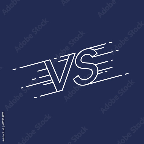 Bright poster symbols of confrontation VS, can be the same logo. Vector illustration on dark background