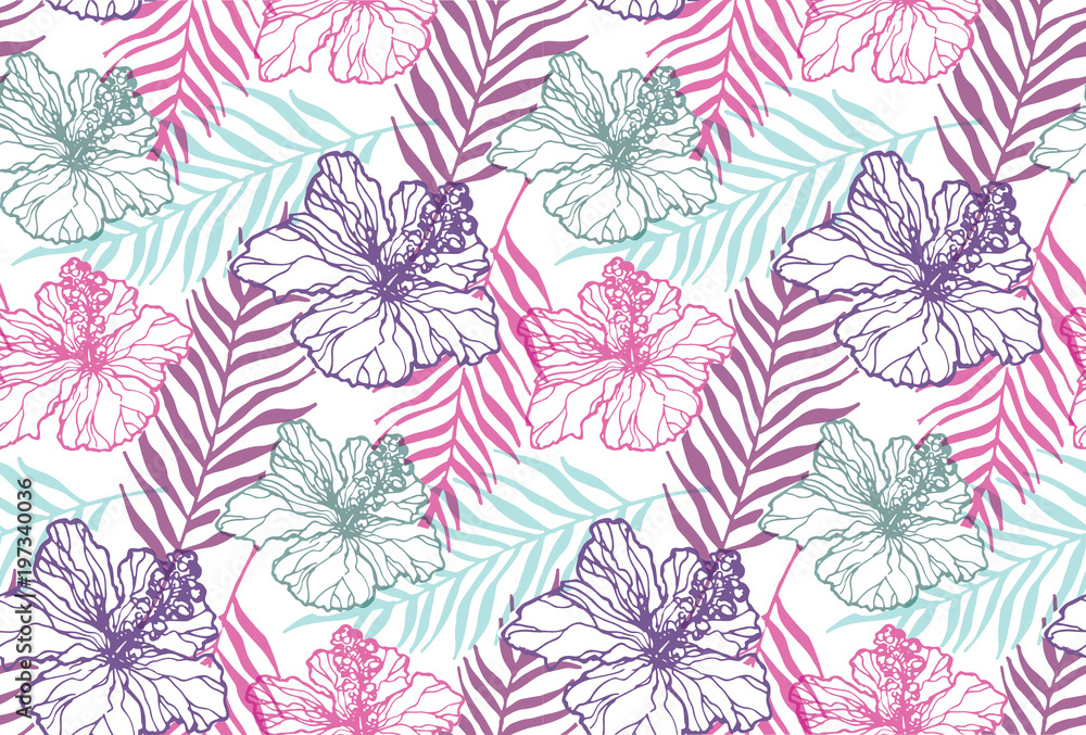 Fototapeta premium Hand drawn doodle floral pattern