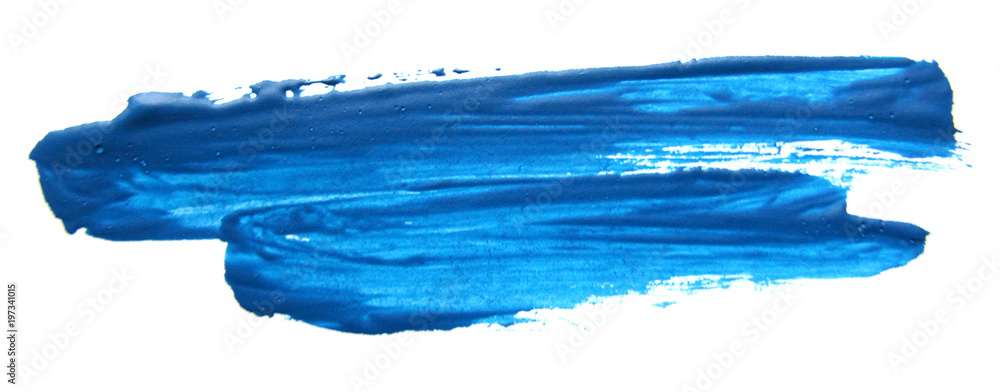 Blue gouache brush stroke